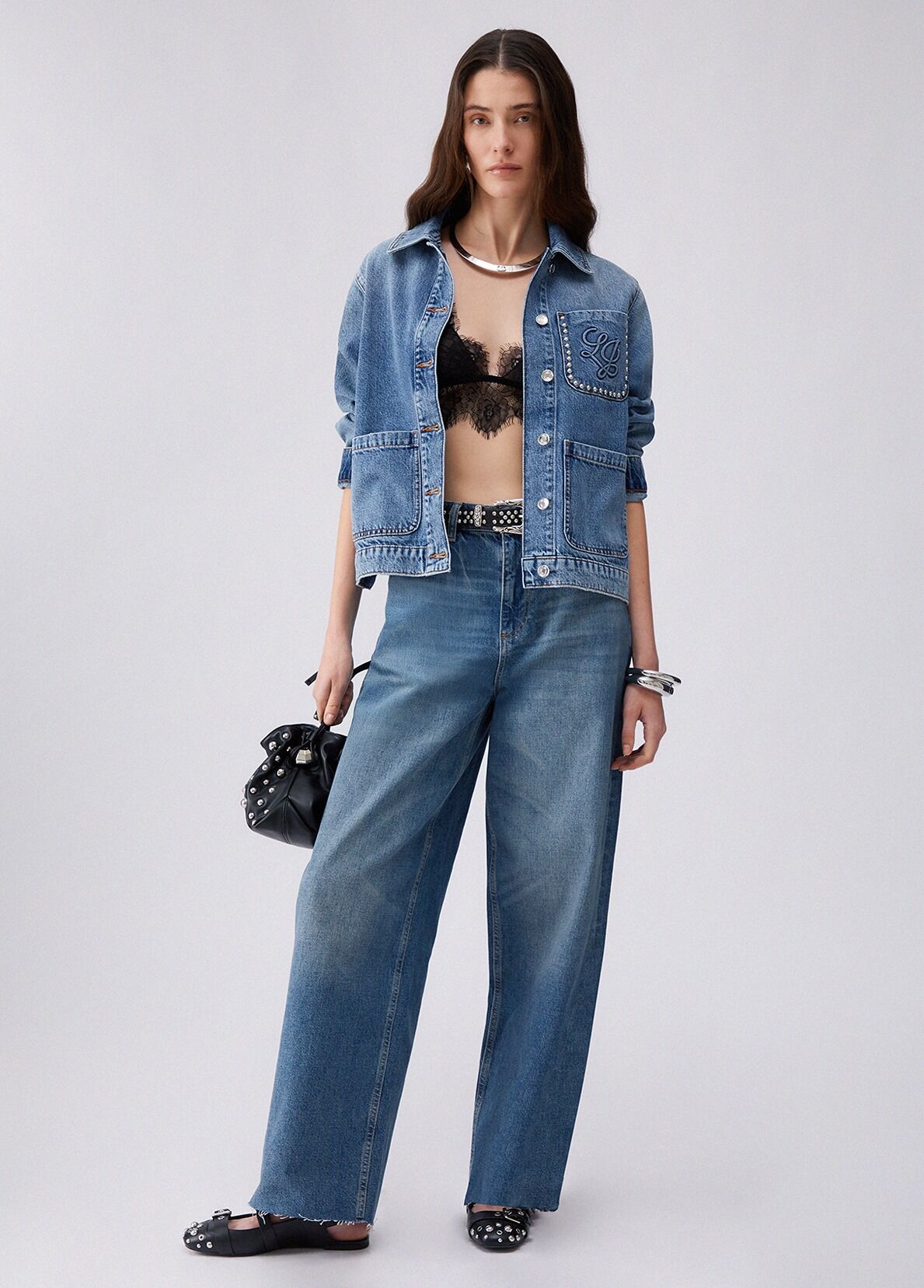 Yüksek Bel Flare Denim Pantolon