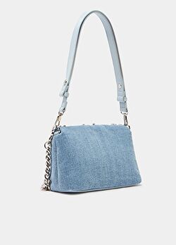 Taşlı Mavi Denim LaPuffy Orta Çanta ürünü görüntülemek için tıklayınız