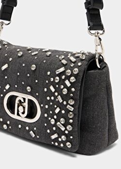 Taşlı Gri Denim LaPuffy Orta Çanta ürünü görüntülemek için tıklayınız