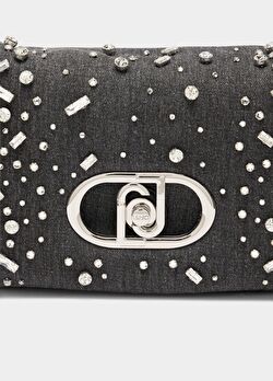 Taşlı Gri Denim LaPuffy Orta Çanta ürünü görüntülemek için tıklayınız