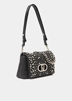 Taşlı Gri Denim LaPuffy Orta Çanta ürünü görüntülemek için tıklayınız