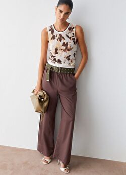 Desenli Bisiklet Yaka Ajur Örme Bluz ürünü görüntülemek için tıklayınız