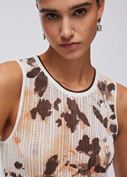 Desenli Bisiklet Yaka Ajur Örme Bluz ürünü görüntülemek için tıklayınız