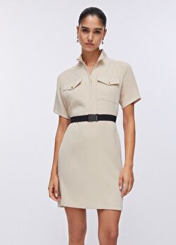 Bej Krep Kısa Elbise ürünü görüntülemek için tıklayınız