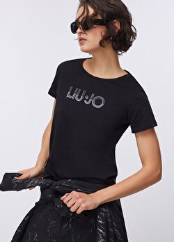 Siyah Taşlı Kısa Kollu T-Shirt ürünü görüntülemek için tıklayınız