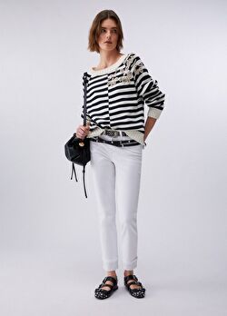 Beyaz Taş Detaylı Skinny Kadın Denim Pantolon ürünü görüntülemek için tıklayınız