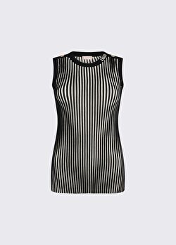 Siyah / Beyaz Çizgili Örme Bluz ürünü görüntülemek için tıklayınız