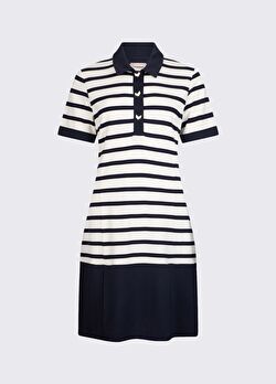 Beyaz / Mavi Çizgili Jersey Elbise ürünü görüntülemek için tıklayınız