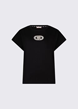 Siyah Kısa Kollu Taşlı T-Shirt ürünü görüntülemek için tıklayınız