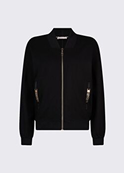 Fermuar ve Zincir Detaylı Sweatshirt ürünü görüntülemek için tıklayınız