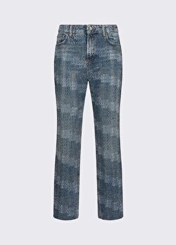 Mavi Düz Kesim Yüksek Bel Denim Pantolon ürünü görüntülemek için tıklayınız