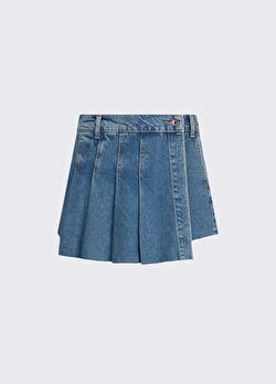 Mavi Kabartmalı Kısa Denim Etek ürünü görüntülemek için tıklayınız