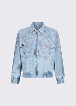 Mavi Işlemeli Denim Bomber Ceket ürünü görüntülemek için tıklayınız