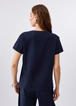 Mavi Kısa Kollu Moda Tişört ürünü görüntülemek için tıklayınız
