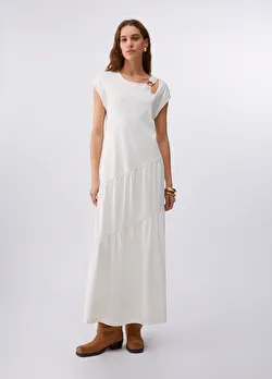 Beyaz Jersey Birleşik Elbise ürünü görüntülemek için tıklayınız