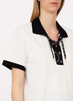 Beyaz / Siyah Kısa Kollu Moda Tişört ürünü görüntülemek için tıklayınız