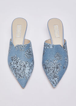 Açık Mavi Çiçek Baskılı Denim Sabot ürünü görüntülemek için tıklayınız