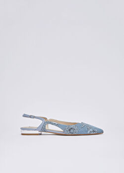 Baskılı Denim Slingback Ayakkabı ürünü görüntülemek için tıklayınız