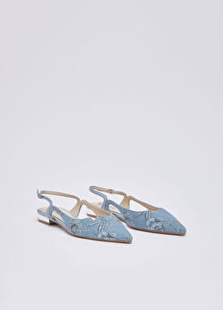 Baskılı Denim Slingback Ayakkabı ürünü görüntülemek için tıklayınız