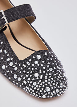 Denim Taş İşlemeli Balerin ürünü görüntülemek için tıklayınız