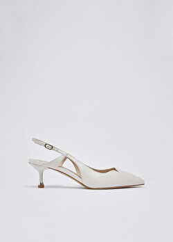 Süt Beyazı Nappa Slingback ürünü görüntülemek için tıklayınız