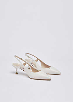 Süt Beyazı Nappa Slingback ürünü görüntülemek için tıklayınız