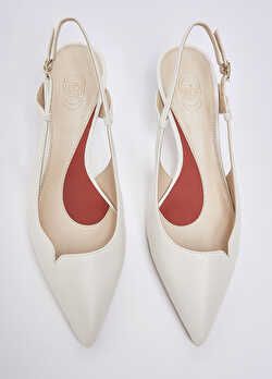 Süt Beyazı Nappa Slingback ürünü görüntülemek için tıklayınız