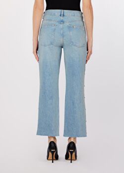 Mavi Yırtmaçlı Düz Kesim Pantolon ürünü görüntülemek için tıklayınız