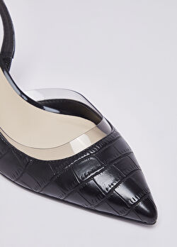 Siyah Timsah Baskılı Slingback ürünü görüntülemek için tıklayınız