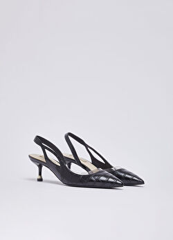 Siyah Timsah Baskılı Slingback ürünü görüntülemek için tıklayınız