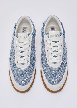 Mavi Denim Taşlı Simli Sneaker ürünü görüntülemek için tıklayınız