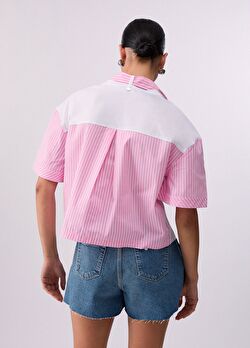 Beyaz / Pembe Kısa Kollu Moda Tişört ürünü görüntülemek için tıklayınız