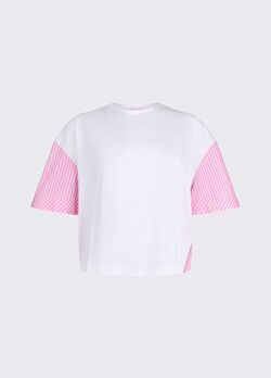 Beyaz / Pembe Kısa Kollu Moda Tişört ürünü görüntülemek için tıklayınız