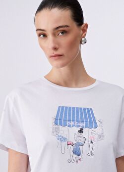 Beyaz Kısa Kollu Moda Tişört ürünü görüntülemek için tıklayınız