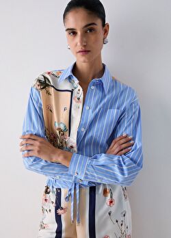 Twill Detaylı Poplin Gömlek ürünü görüntülemek için tıklayınız