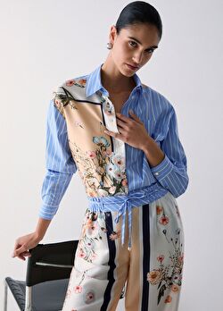 Twill Detaylı Poplin Gömlek ürünü görüntülemek için tıklayınız