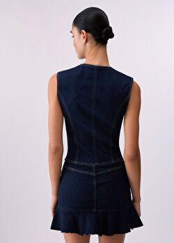 Slim Fit Denim Yelek ürünü görüntülemek için tıklayınız