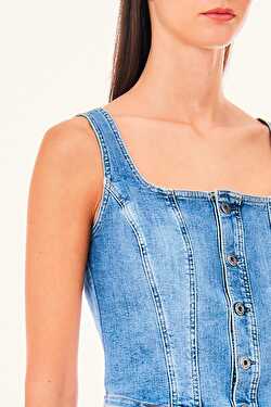 Mavi Askılı Denim Büstiyer ürünü görüntülemek için tıklayınız