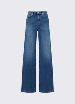 Mavi Yüksek Bel Flare Denim Pantolon ürünü görüntülemek için tıklayınız