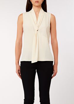 Drape Detaylı Kolsuz Bluz ürünü görüntülemek için tıklayınız