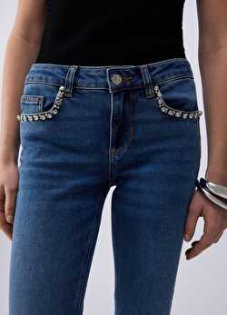 Skinny Fit Katlı Paça Denim Pantolon ürünü görüntülemek için tıklayınız