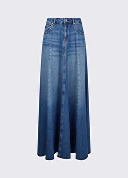 Açık Mavi Maxi Denim Etek ürünü görüntülemek için tıklayınız
