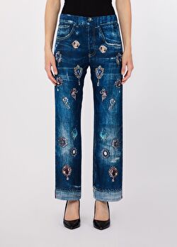 Dijital Taş Desenli Denim Pantolon ürünü görüntülemek için tıklayınız