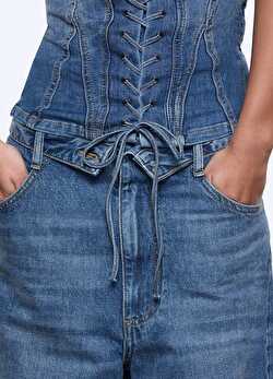 Bağcık Detaylı Denim Straplez Büstiyer ürünü görüntülemek için tıklayınız