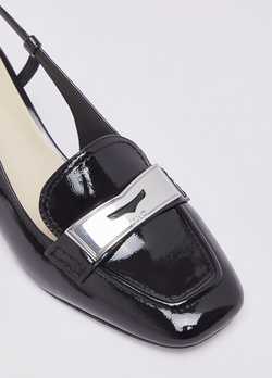 Rugan Slingback Logo Tokalı Topuklu Ayakkabı ürünü görüntülemek için tıklayınız