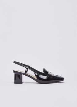 Rugan Slingback Logo Tokalı Topuklu Ayakkabı ürünü görüntülemek için tıklayınız