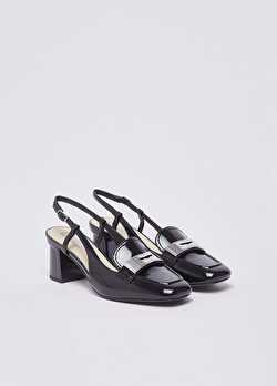 Rugan Slingback Logo Tokalı Topuklu Ayakkabı ürünü görüntülemek için tıklayınız