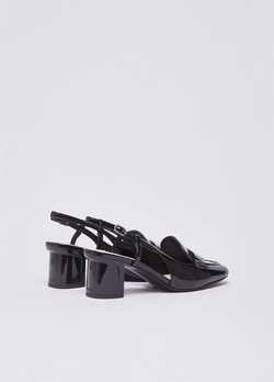 Rugan Slingback Logo Tokalı Topuklu Ayakkabı ürünü görüntülemek için tıklayınız