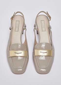 Rugan Slingback Logo Tokalı Topuklu Ayakkabı ürünü görüntülemek için tıklayınız