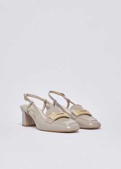 Rugan Slingback Logo Tokalı Topuklu Ayakkabı ürünü görüntülemek için tıklayınız